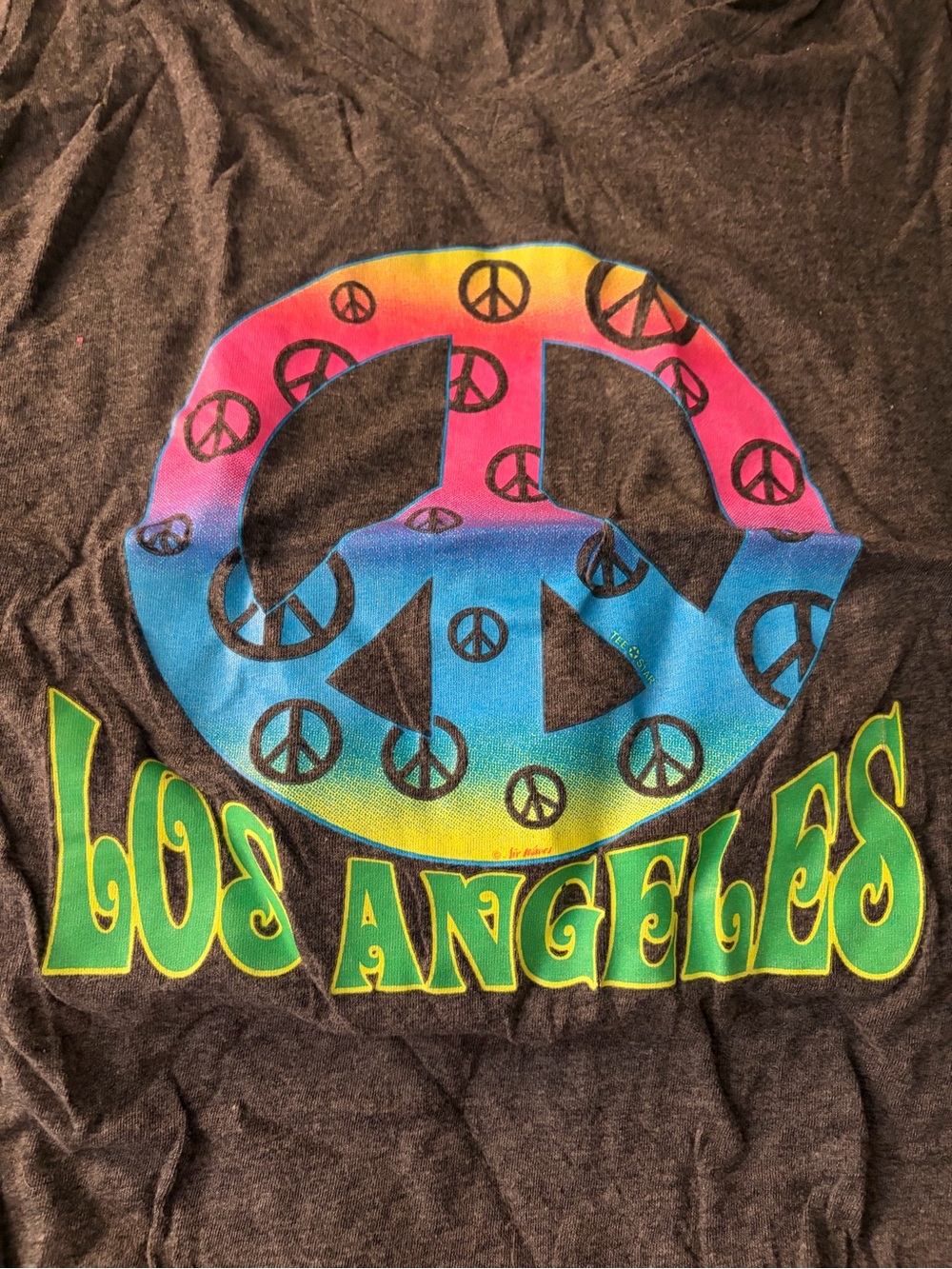 Reserved Kids Tank Top Charcoal with Rainbow Peace Sign